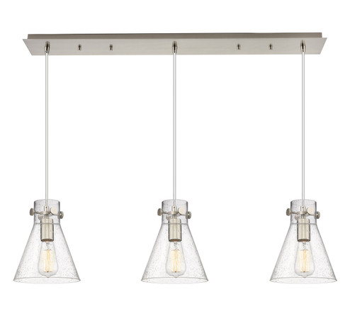 Downtown Urban Three Light Linear Pendant in Brushed Satin Nickel (405|123-410-1PS-SN-G411-8SDY)