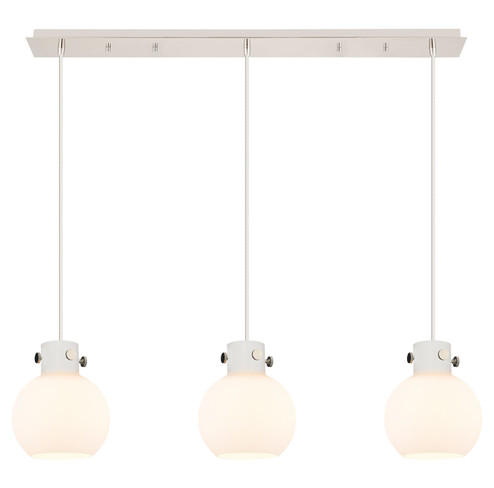 Newton Seven Light Linear Pendant in Polished Nickel (405|123-410-1PS-PN-G410-8WH)