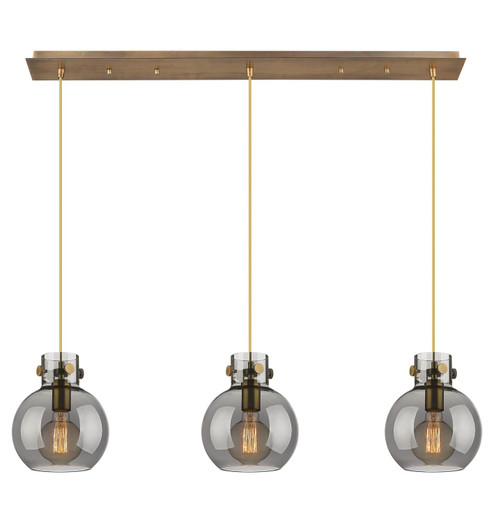 Newton Nine Light Linear Pendant in Brushed Brass (405|123-410-1PS-BB-G410-8SM)