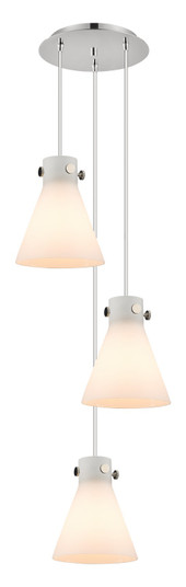 Downtown Urban Three Light Pendant in Polished Nickel (405|113-410-1PS-PN-G411-8WH) Downtown Urban Three Light Pendant in Polished Nickel (405|113-410-1PS-PN-G411-8WH)