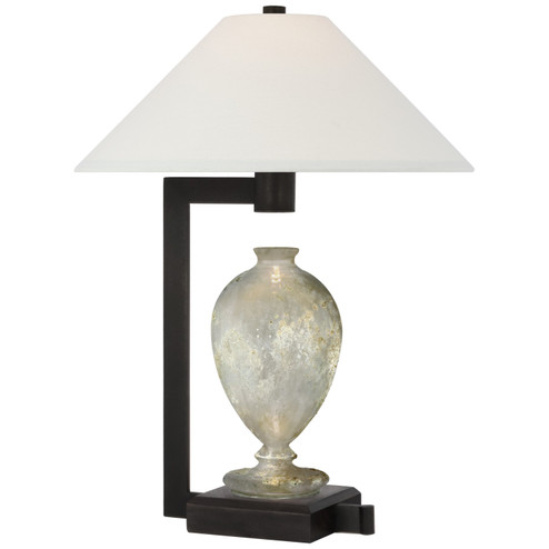 Phial LED Table Lamp in Etruscan Glass and Warm Iron and Dark Walnut (268|RB 3090EG/WI-L)