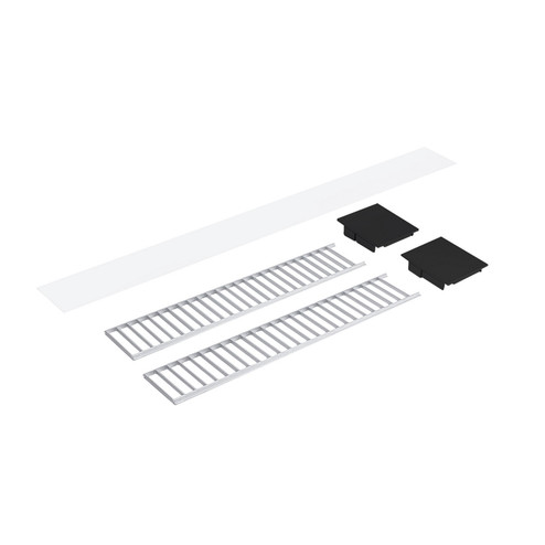 LED Linear Louver Accessory Set in Aluminum / Black End Caps (167|NLUD-4LOUVAB)