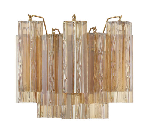 Addis Two Light Wall Sconce in Aged Brass (60|ADD-302-AG-AM)