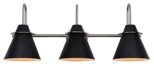 Talia Three Light Vanity in Brushed Nickel/Matte Black (387|IVL1076A03BKN)