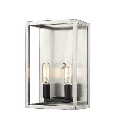 Quadra Two Light Wall Sconce in Brushed Nickel / Black (224|456-2S-BN-BK)