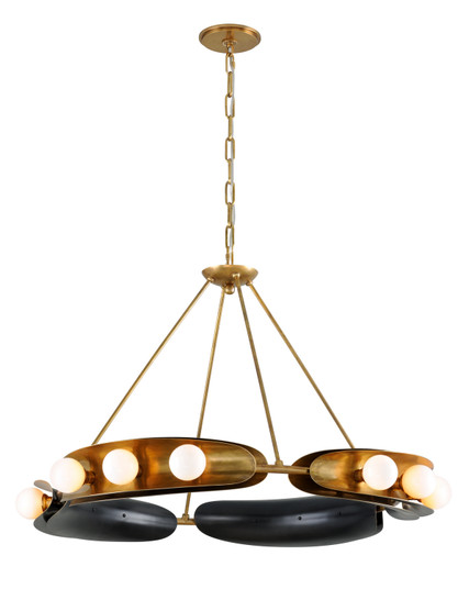 Hopper 12 Light Chandelier in Vintage Brass (68|271-012-VB/BBR)