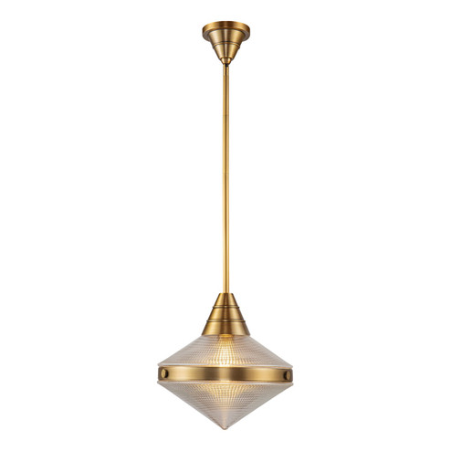 Willard One Light Pendant in Vintage Brass/Prismatic Glass (452|PD348114VBPG)