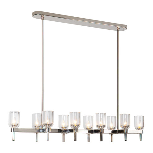 Lucian Ten Light Linear Pendant in Clear Crystal/Polished Nickel (452|LP338052PNCC)