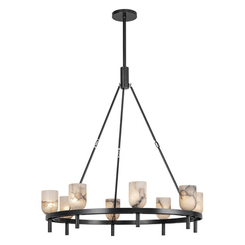 Lucian Eight Light Chandelier in Urban Bronze/Alabaster (452|CH338836UBAR)