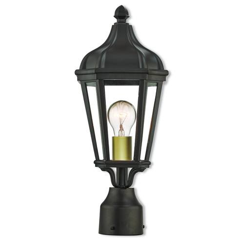 Morgan One Light Outdoor Post-Top Lanterm in Bronze w/ Antique Gold Cluster (107|76184-07)