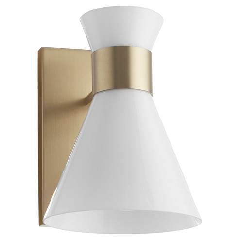 Beldar One Light Wall Mount in Aged Brass w/ Gloss Opal (19|5119-1-80)