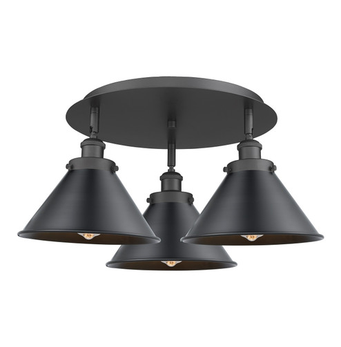 Downtown Urban Three Light Flush Mount in Matte Black (405|916-3C-BK-M10-BK)