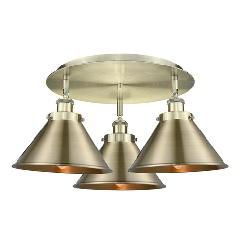 Ballston Urban Three Light Flush Mount in Antique Brass (405|916-3C-AB-M10-AB)