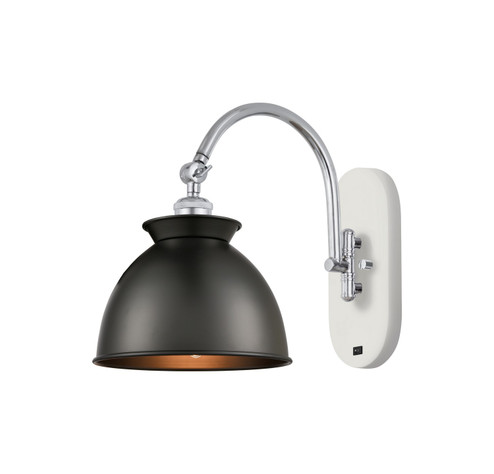 Ballston One Light Wall Sconce in White Polished Chrome (405|518-1W-WPC-M14-BK) Ballston One Light Wall Sconce in White Polished Chrome (405|518-1W-WPC-M14-BK)