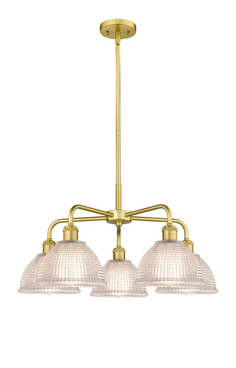 Ballston Five Light Chandelier in Satin Gold (405|516-5CR-SG-G422)