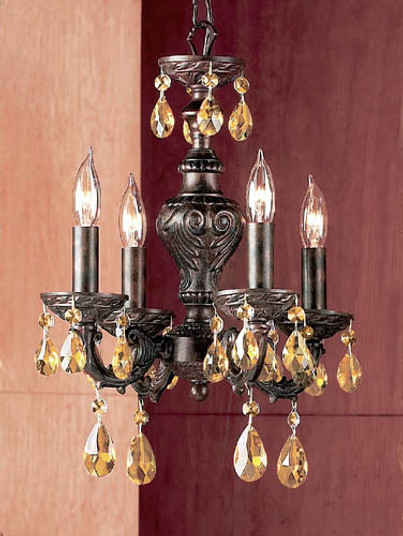 Gabrielle Four Light Mini Chandelier in English Bronze (92|8334 EB PAM)