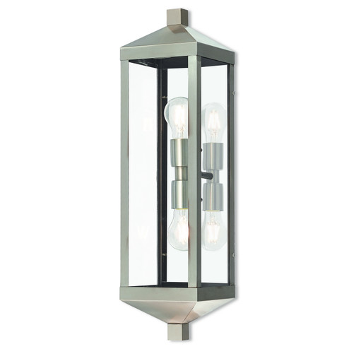 Nyack Two Light Outdoor Wall Lantern in Brushed Nickel w/ Polished Chrome Stainless Steel (107|20583-91)
