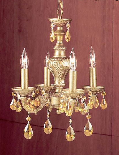 Gabrielle Four Light Mini Chandelier in Olde Gold (92|8334 OG PAM)