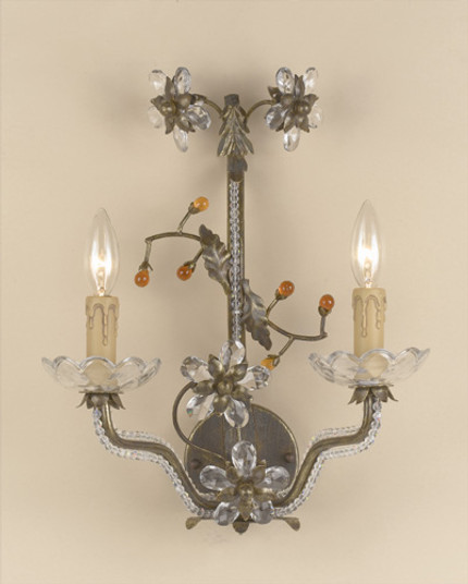 Bella Uva Two Light Wall Sconce in English Bronze w/Gold (92|3742 EBG)