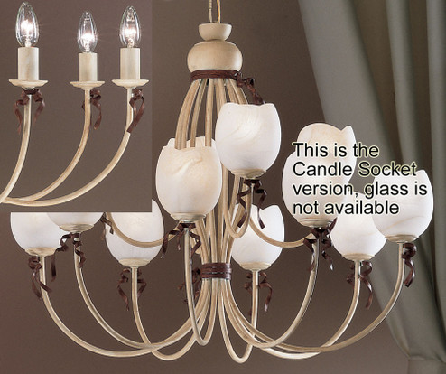 Belluno 12 Light Chandelier in Ivory-Brown (92|3659 IB)