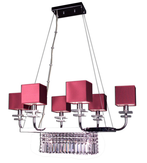 Quadrille Eight Light Chandelier in Burgundy (92|1936 BUR CAT)