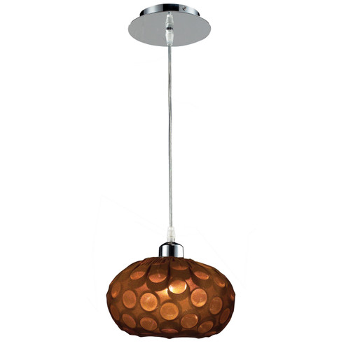 Laguna One Light Pendant in Chrome with Espresso Brown Shades (92|16151 CH ESP)