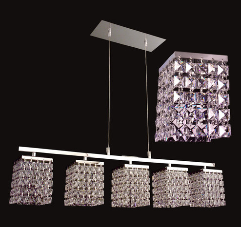 Bedazzle Five Light Linear Chandelier in Chrome (92|16105 SMS)