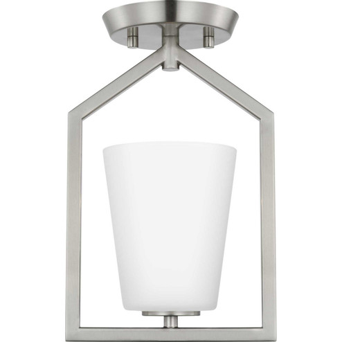 Vertex One Light Semi Flush Mount in Brushed Nickel (54|P350259-009)