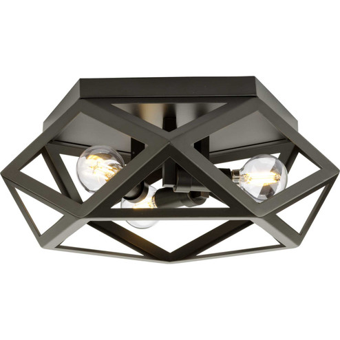 Saucedo Three Light Flush Mount in Architectural Bronze (54|P350244-129)