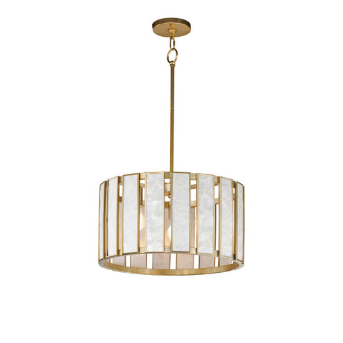 Miramar Three Light Pendant in Capiz / Natural Aged Brass (16|12803CZNAB)