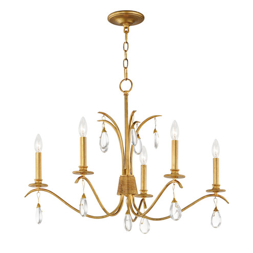 Eden Five Light Chandelier in Charcoal Gold Leaf (16|12745CHGL)