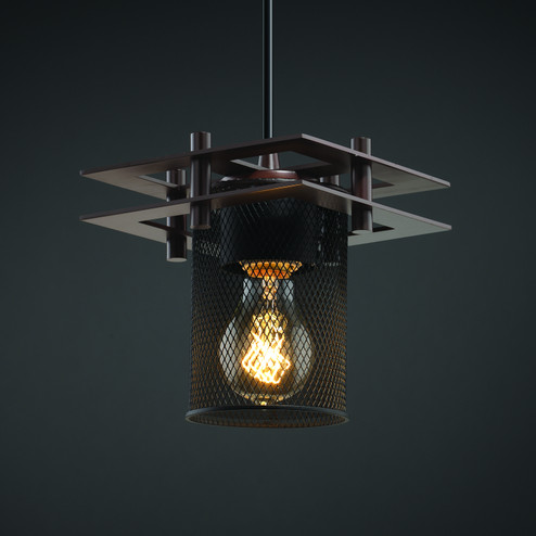 Wire Mesh One Light Pendant in Brushed Nickel (102|MSH-8165-10-NCKL-BKCD)