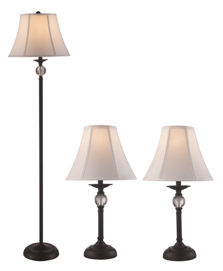 Floor Lamp and Two Table Lamps in Black (110|RTL-9070 BK)