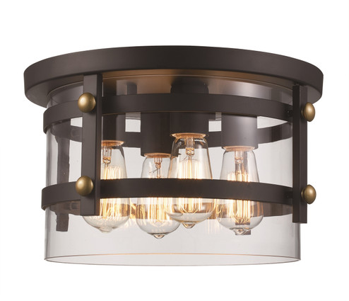 Four Light Flushmount in Rubbed Oil Bronze / Antique Gold (110|14211 ROB/AG)