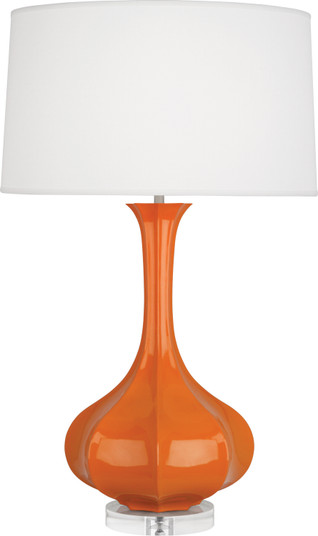 Pike One Light Table Lamp in Pumpkin Glazed Ceramic w/Lucite Base (165|PM996)