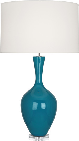 Audrey One Light Table Lamp in Peacock Glazed Ceramic (165|PC980)