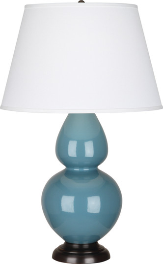 Double Gourd One Light Table Lamp in Steel Blue Glazed Ceramic w/Deep Patina Bronze (165|OB21X)