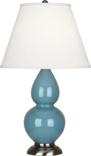 Small Double Gourd One Light Accent Lamp in Steel Blue Glazed Ceramic w/Antique Silver (165|OB12X)