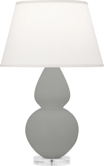 Double Gourd One Light Table Lamp in Matte Smokey Taupe Glazed Ceramic w/Lucite Base (165|MST62)