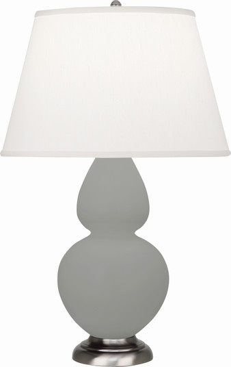 Double Gourd One Light Table Lamp in Matte Smokey Taupe Glazed Ceramic w/Antique Silvered (165|MST59)