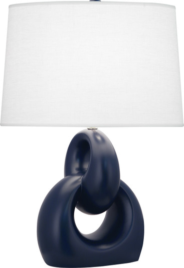 Fusion One Light Table Lamp in Matte Midnight Blue Glazed Ceramic w/Polished Nickel (165|MMB81)