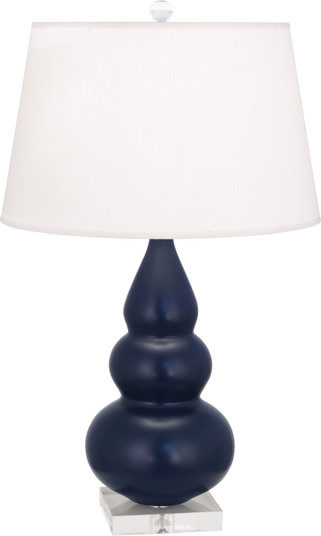 Small Triple Gourd One Light Accent Lamp in Matte Midnight Blue Glazed Ceramic w/Lucite Base (165|MMB33)