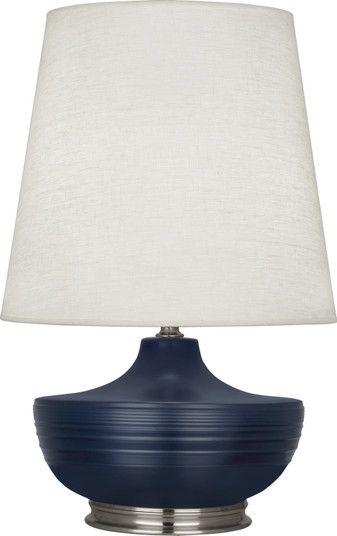 Michael Berman Nolan One Light Table Lamp in Matte Midnight Blue Glazed Ceramic and Dark Antique Nickel (165|MMB23)