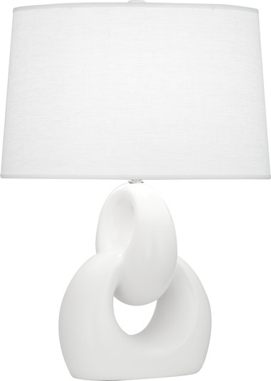 Fusion One Light Table Lamp in Matte Lily Glazed Ceramic w/Polished Nickel (165|MLY81)