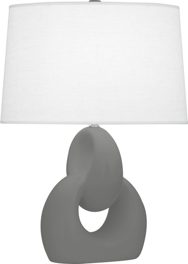 Fusion One Light Table Lamp in Matte Ash Glazed Ceramic w/Polished Nickel (165|MCR81)