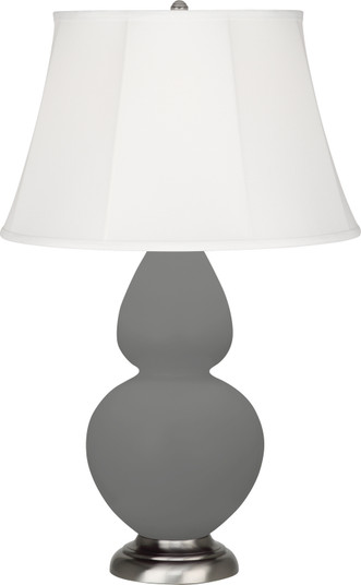 Double Gourd One Light Table Lamp in Matte Ash Glazed Ceramic w/Antique Silver (165|MCR58)