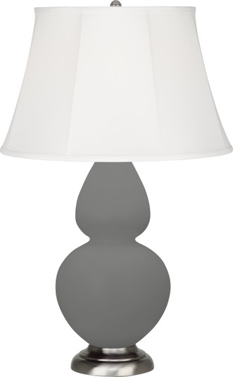 Double Gourd One Light Table Lamp in Matte Ash Glazed Ceramic w/Deep Patina Bronze (165|MCR56)