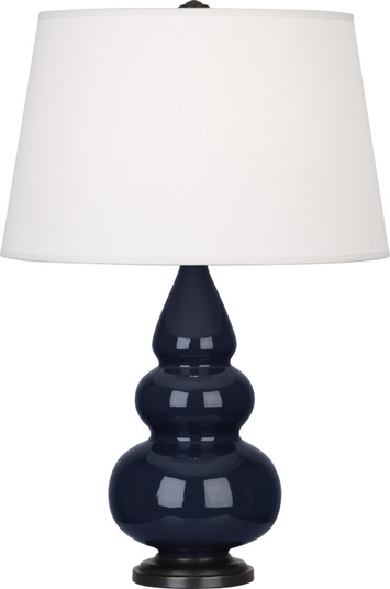 Small Triple Gourd One Light Accent Lamp in Midnight Blue Glazed Ceramic w/Deep Patina Bronze (165|MB31X)