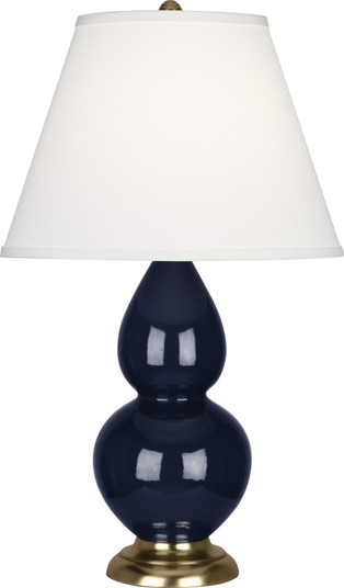 Small Double Gourd One Light Accent Lamp in Midnight Blue Glazed Ceramic w/Antique Brass (165|MB10X)