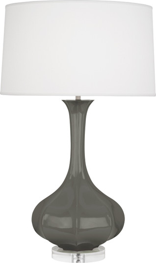 Pike One Light Table Lamp in Ash Glazed Ceramic w/Lucite Base (165|CR996)